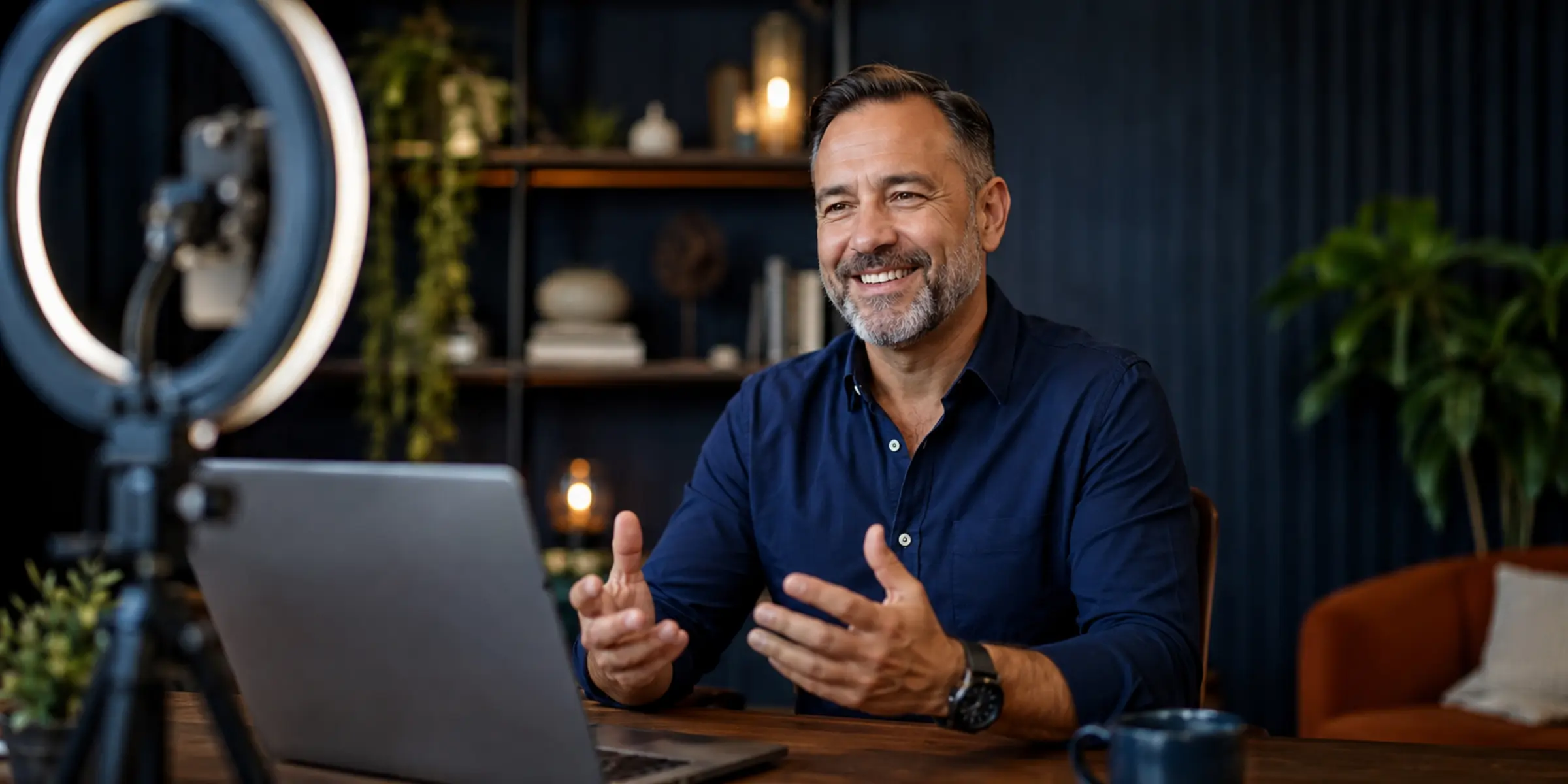 Partner-Coach in einer professionellen Webinar-Situation